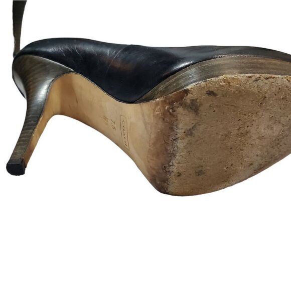 COACH black heels 71/2 - Picture 4 of 9